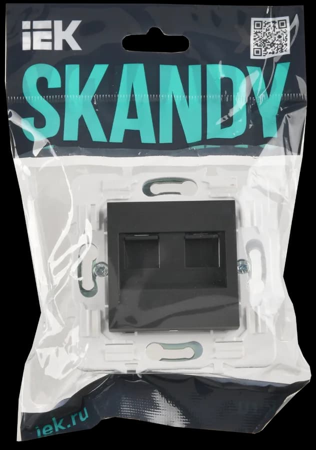 Розетка двойная компьютерная IEK SKANDY SK-K20-1-K53 (графит), фото 2
