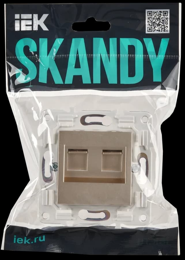 Розетка двойная компьютерная IEK SKANDY SK-K20-1-K98 (песочный), фото 2