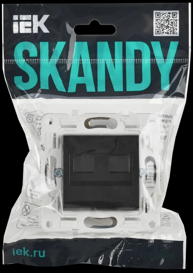 Розетка двойная компьютерная IEK SKANDY SK-K20-2-K02 (черный), фото 2