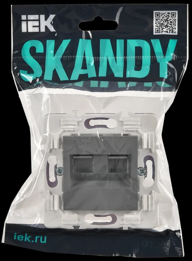 Розетка двойная компьютерная IEK SKANDY SK-K20-2-K03 (серый), фото 2