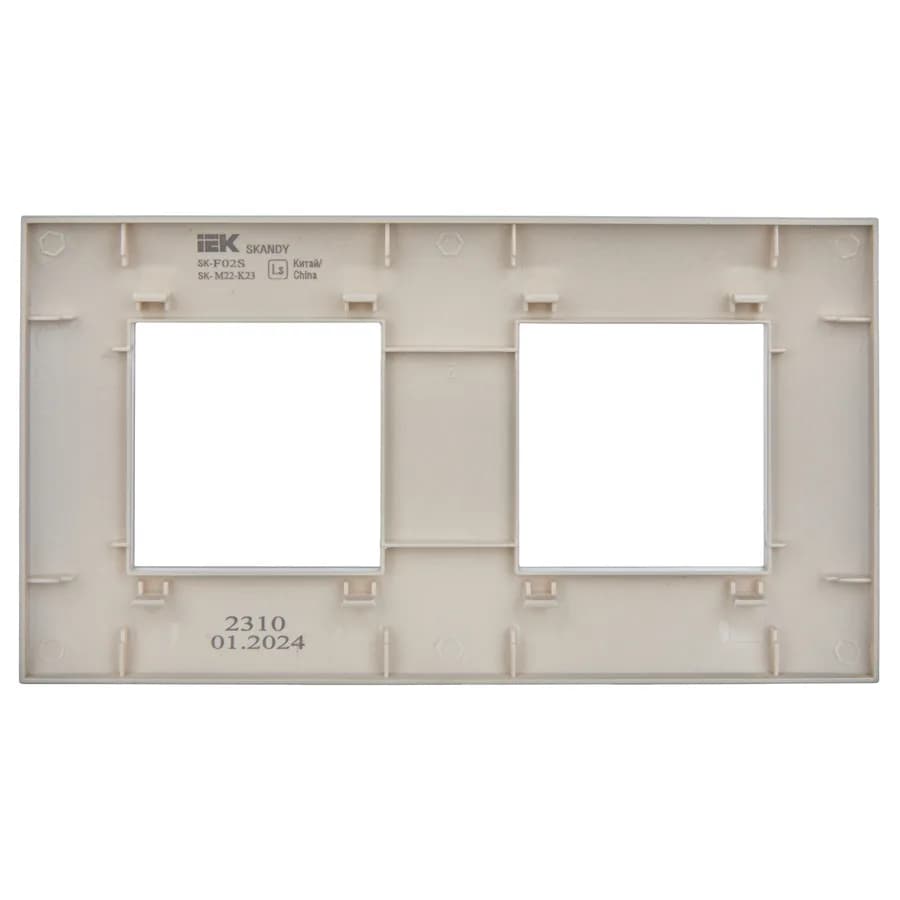 Рамка двухместная IEK SKANDY SK-M22-K23 (серебро), фото 4