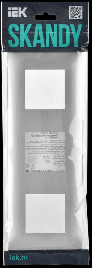 Рамка трёхместная IEK SKANDY SK-M32-K23 (серебро), фото 2