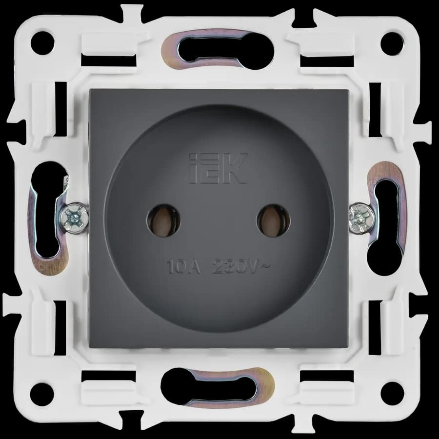 Розетка без заземления IEK SKANDY SK-R10-10-K48 (титан), фото 3