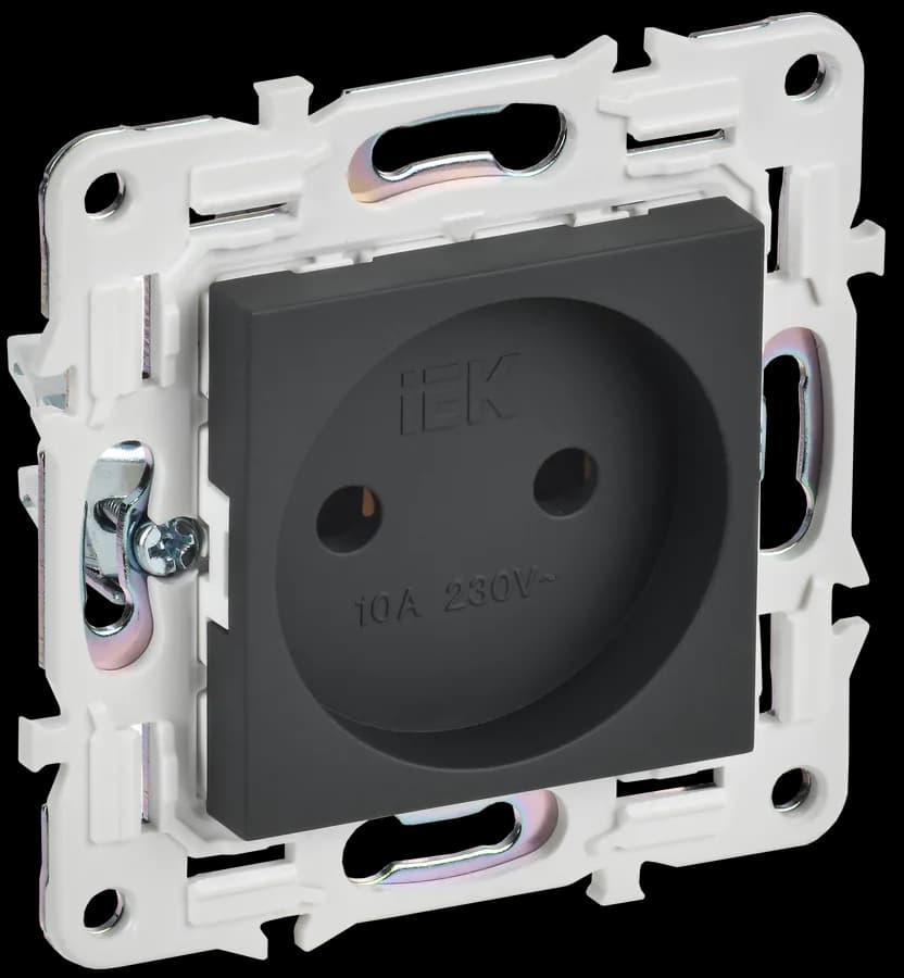 Розетка без заземления IEK SKANDY SK-R10-10-K53 (графит)