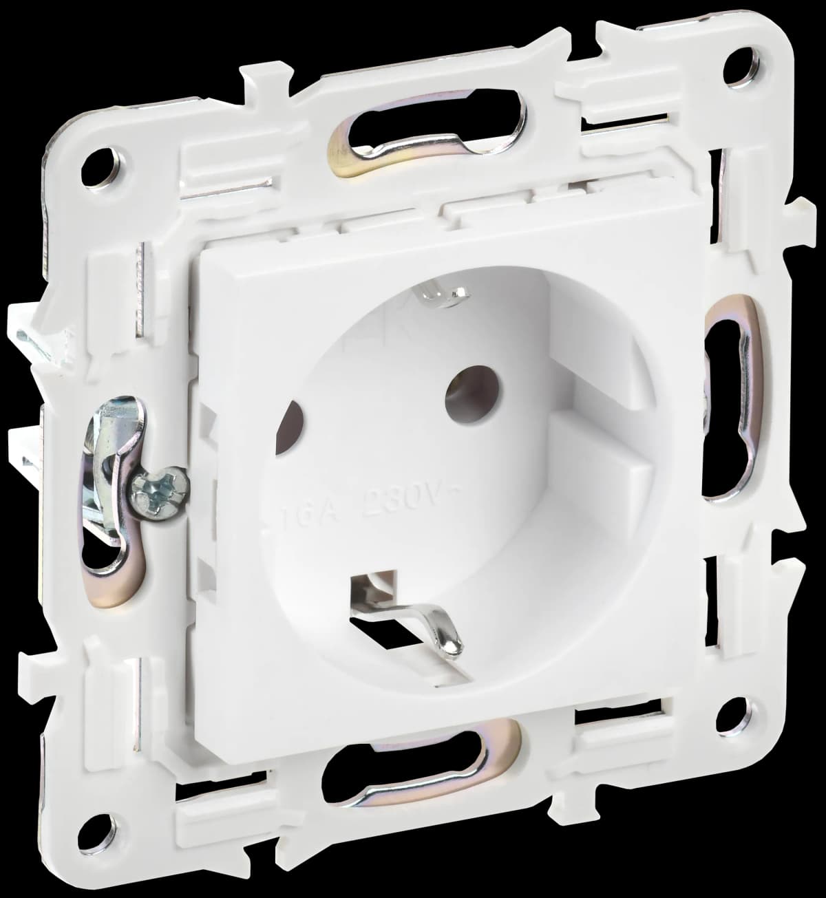 Розетка с заземлением IEK SKANDY SK-R11-16-K01 (белый арктический)