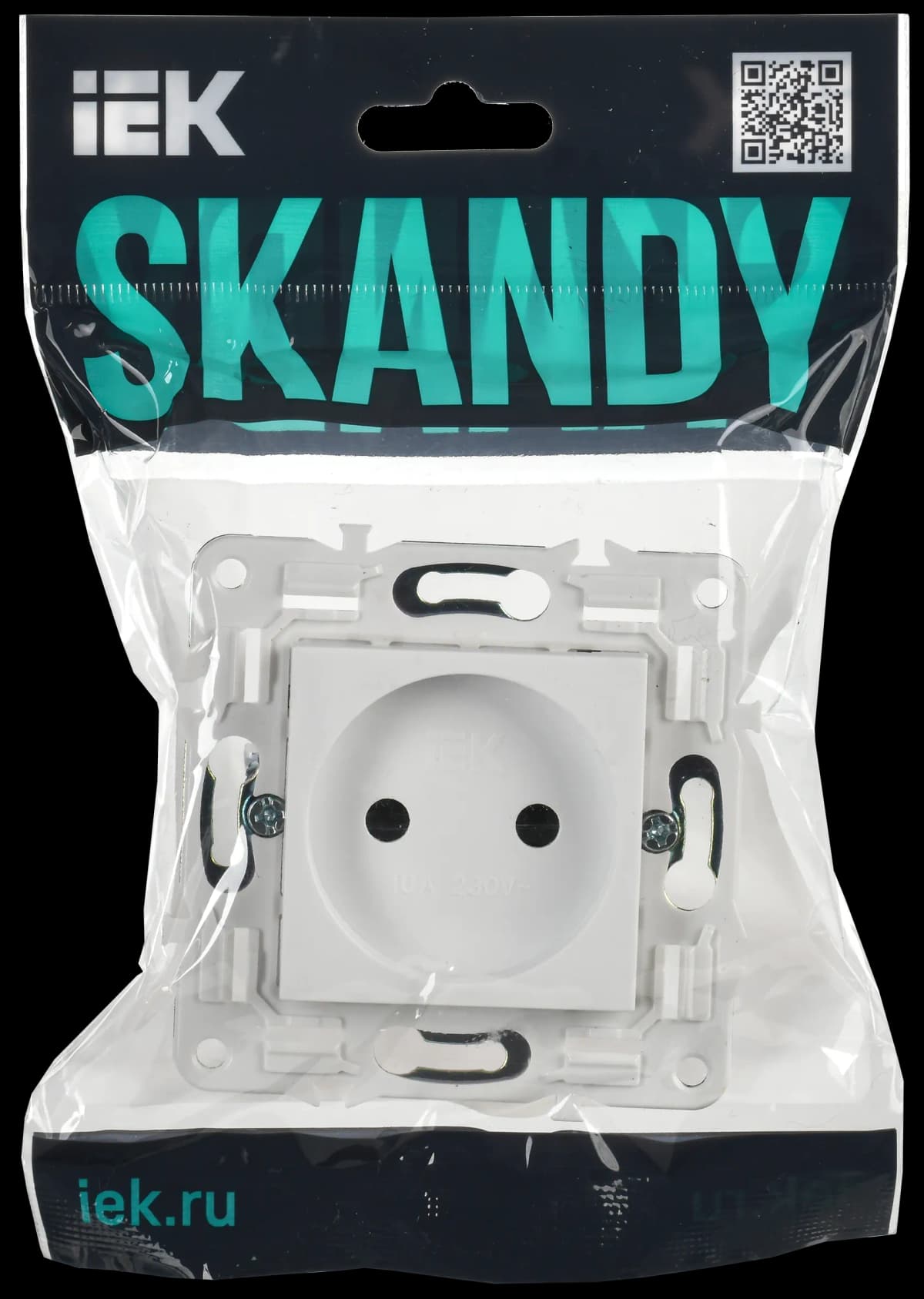 Розетка без заземления с защитными шторками IEK SKANDY SK-R13-10-K01 (белый арктический), фото 2