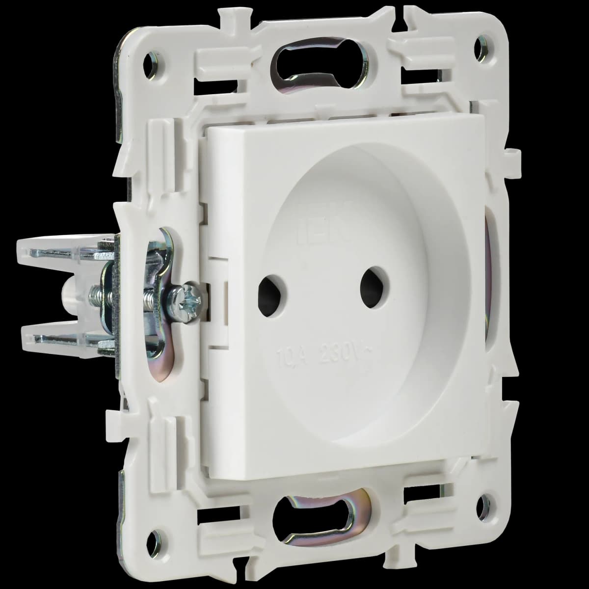 Розетка без заземления с защитными шторками IEK SKANDY SK-R13-10-K01 (белый арктический), фото 4