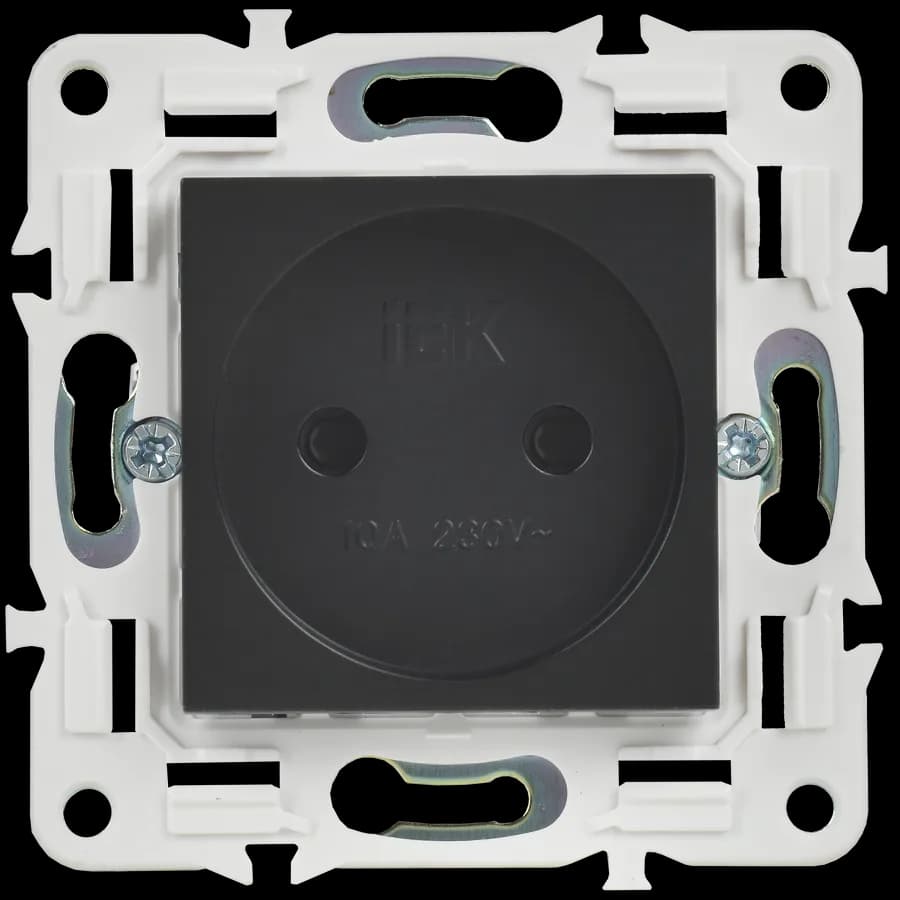 Розетка без заземления с защитными шторками IEK SKANDY SK-R13-10-K02 (черный), фото 3