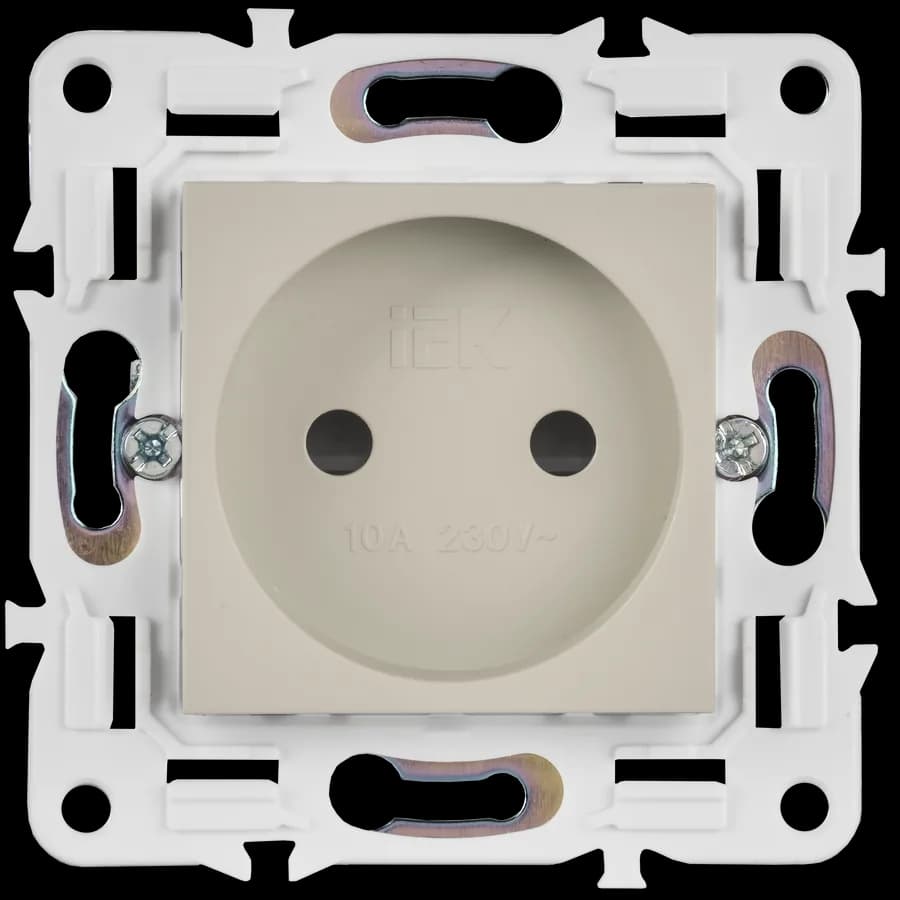 Розетка без заземления с защитными шторками IEK SKANDY SK-R13-10-K10 (бежевый), фото 3
