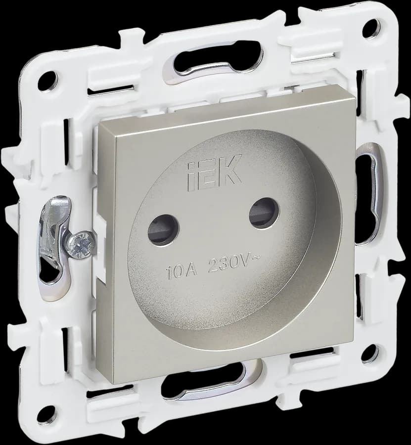 Розетка без заземления с защитными шторками IEK SKANDY SK-R13-10-K37 (шампань)