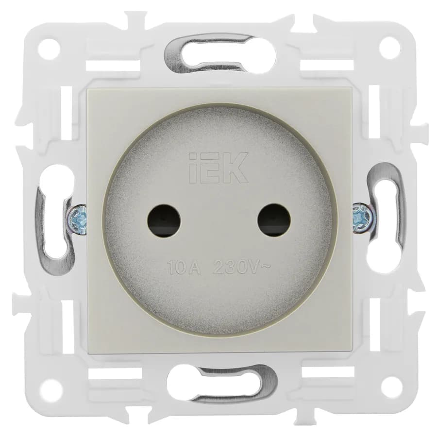 Розетка без заземления с защитными шторками IEK SKANDY SK-R13-10-K37 (шампань), фото 3