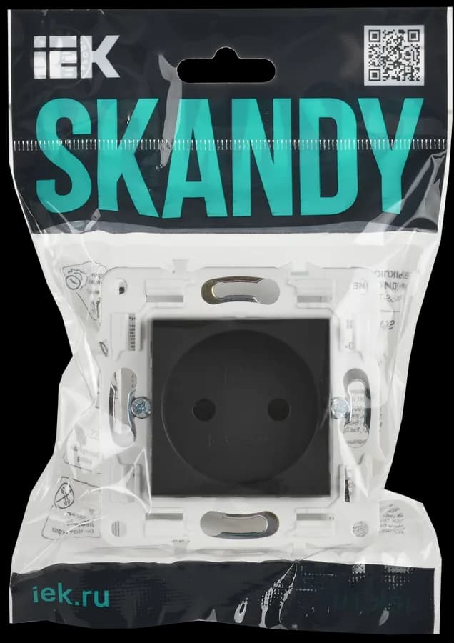 Розетка без заземления с защитными шторками IEK SKANDY SK-R13-10-K48 (титан), фото 2