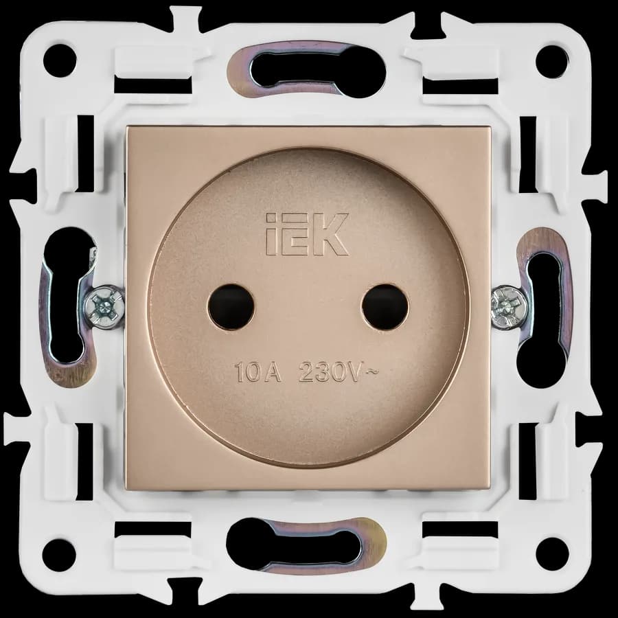 Розетка без заземления с защитными шторками IEK SKANDY SK-R13-10-K98 (песочный), фото 3