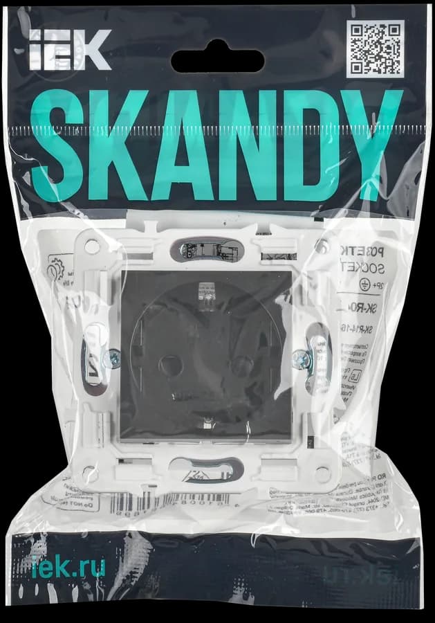 Розетка с заземлением и защитными шторками IEK SKANDY SK-R14-16-K48 (титан), фото 2