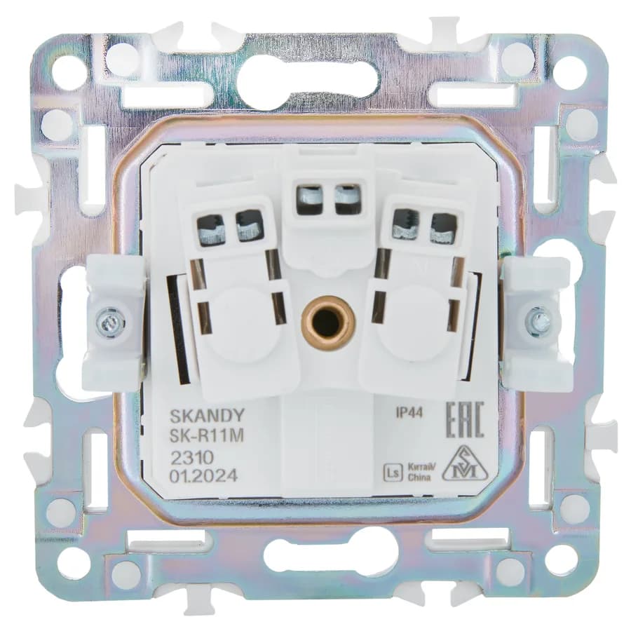 Розетка с заземлением, защитными шторками и крышкой IEK SKANDY SK-R16-16-44-K06 (мятный), фото 3