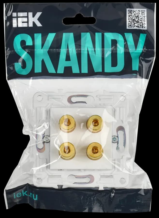 Розетка четырёхместная аудио IEK SKANDY SK-S40-K01 (белый арктический), фото 2