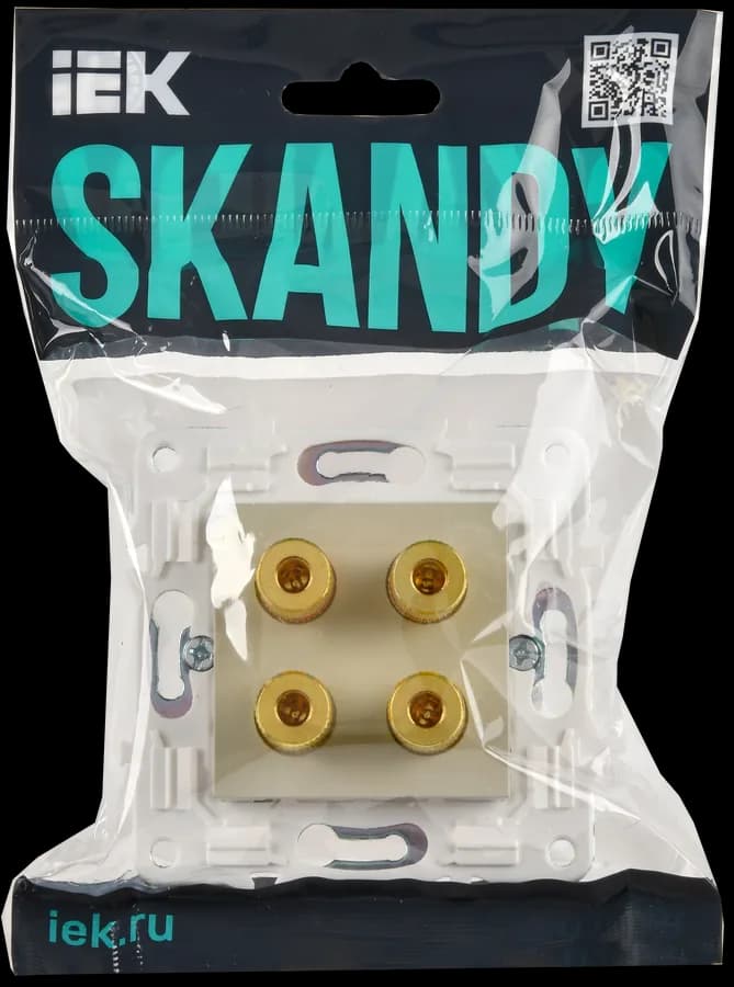 Розетка четырёхместная аудио IEK SKANDY SK-S40-K10 (бежевый), фото 2