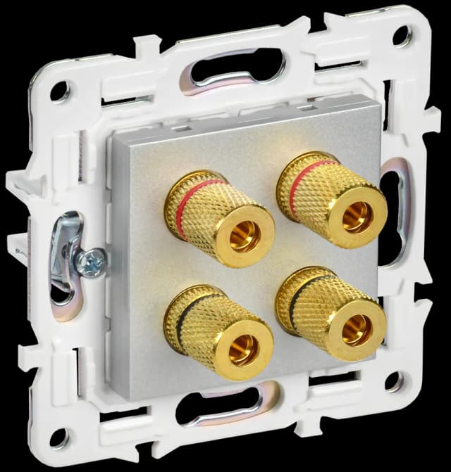 Розетка четырёхместная аудио IEK SKANDY SK-S40-K23 (серебряный)