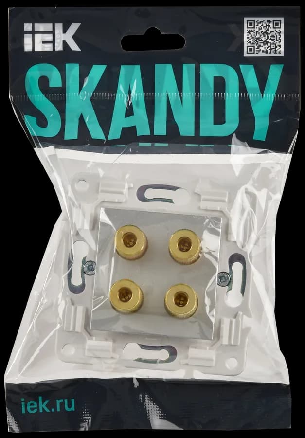 Розетка четырёхместная аудио IEK SKANDY SK-S40-K23 (серебряный), фото 2