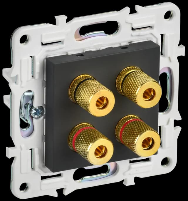 Розетка четырёхместная аудио IEK SKANDY SK-S40-K53 (графит)