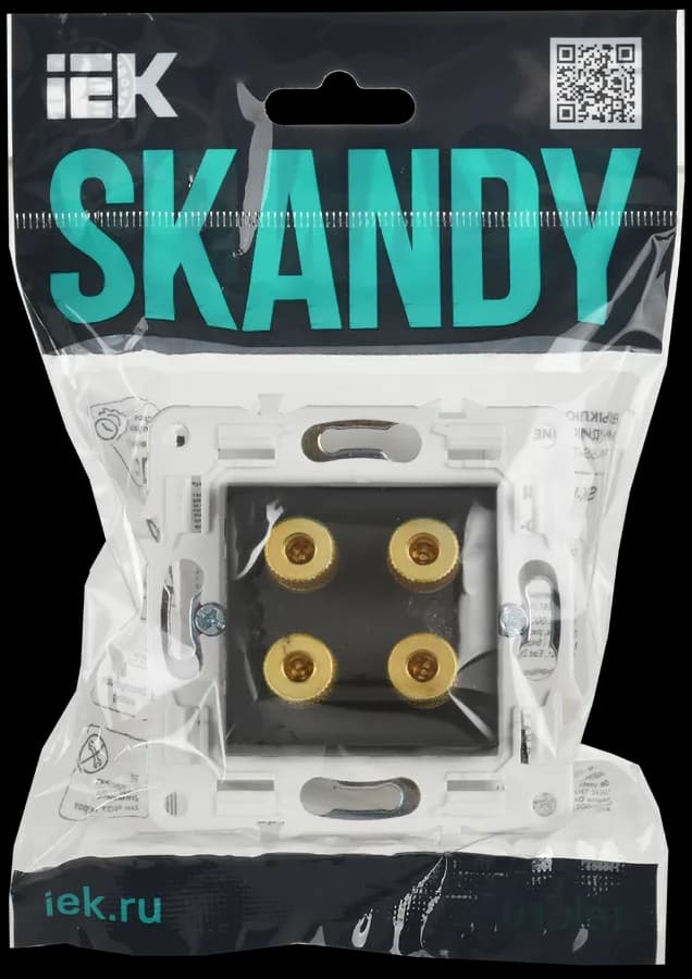 Розетка четырёхместная аудио IEK SKANDY SK-S40-K53 (графит), фото 2