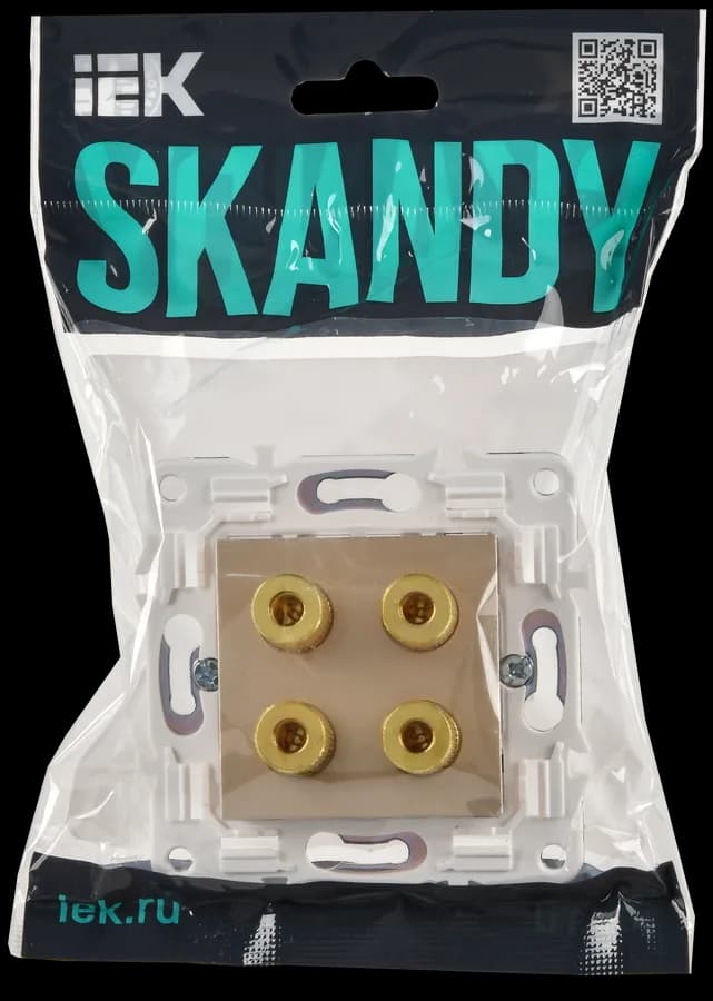 Розетка четырёхместная аудио IEK SKANDY SK-S40-K98 (песочный), фото 2