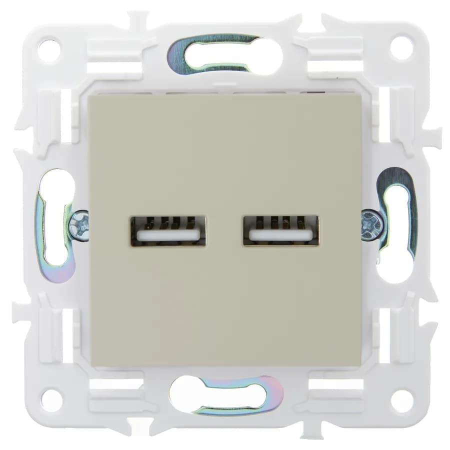 Розетка USB IEK SKANDY SK-U21-D31-K10 (бежевый), фото 3