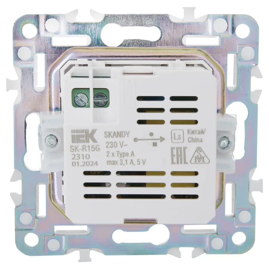 Розетка USB IEK SKANDY SK-U21-D31-K53 (графит), фото 4
