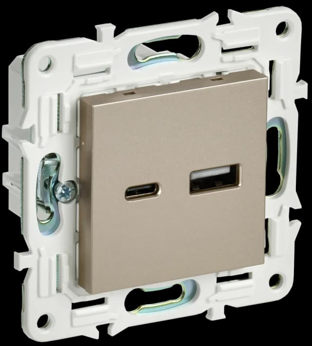 Розетка USB IEK SKANDY SK-U22-018-K37 (шампань)