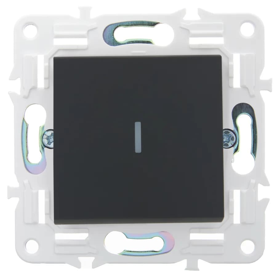 Выключатель 1-клавишный проходной с подсветкой IEK SKANDY SK-V12-1-10-K53 (графит), фото 3