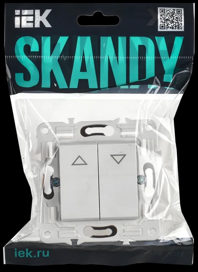 Выключатель 2-клавишный для жалюзи IEK SKANDY SK-V15-0-10-K01 (белый арктический), фото 2