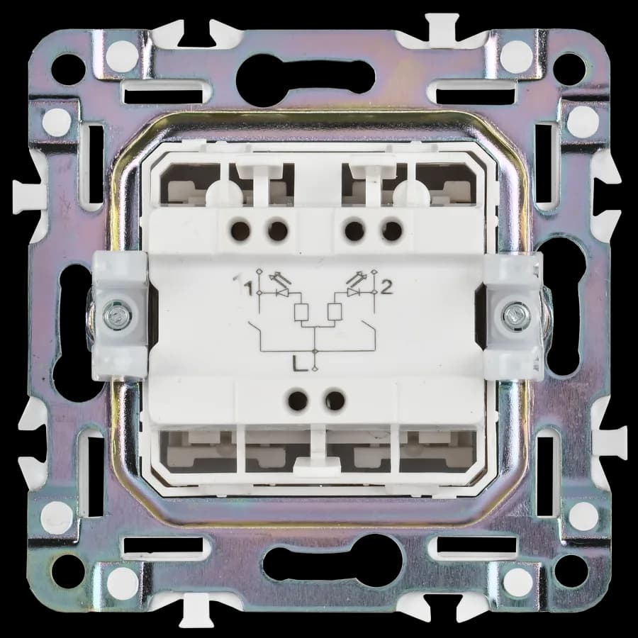 Выключатель 2-клавишный с подсветкой IEK SKANDY SK-V20-1-10-K03 (серый), фото 4