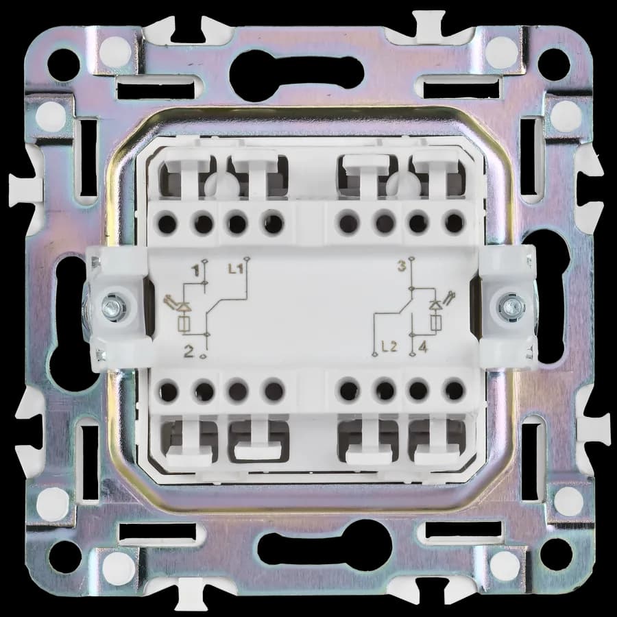 Выключатель 2-клавишный проходной с подсветкой IEK SKANDY SK-V22-1-10-K01 (белый арктический), фото 4