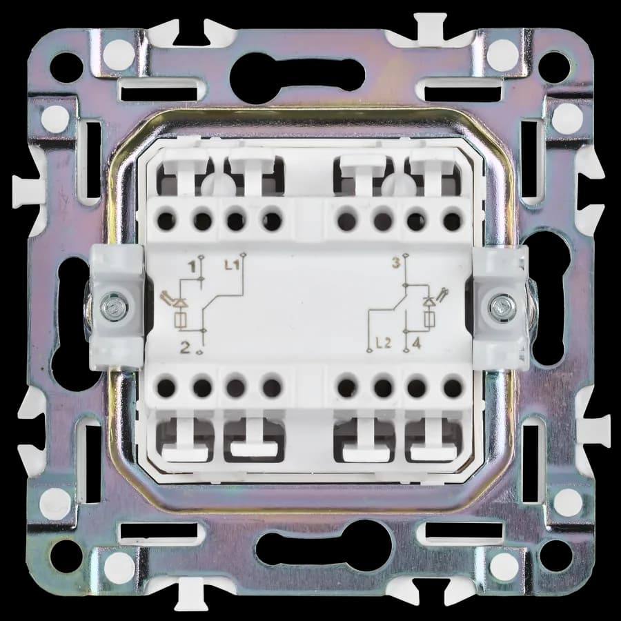 Выключатель 2-клавишный проходной с подсветкой IEK SKANDY SK-V22-1-10-K03 (серый), фото 4