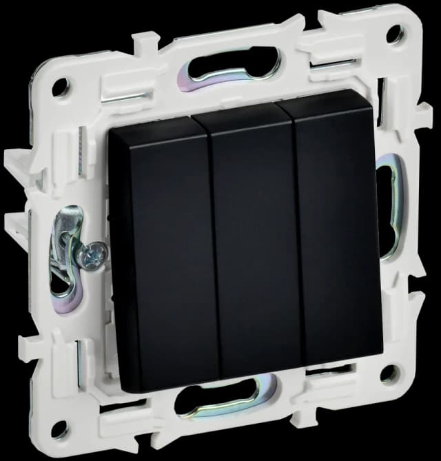 Выключатель 3-клавишный IEK SKANDY SK-V30-0-10-K02 (черный)