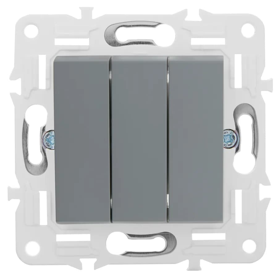 Выключатель 3-клавишный IEK SKANDY SK-V30-0-10-K03 (серый), фото 3