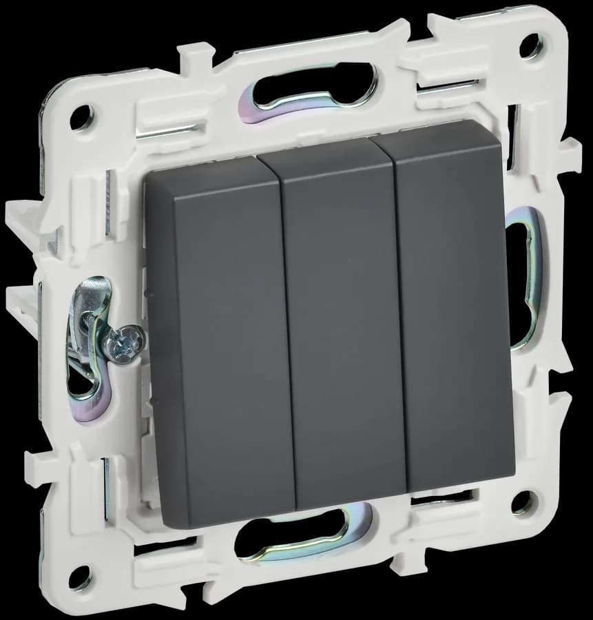 Выключатель 3-клавишный IEK SKANDY SK-V30-0-10-K48 (титан)