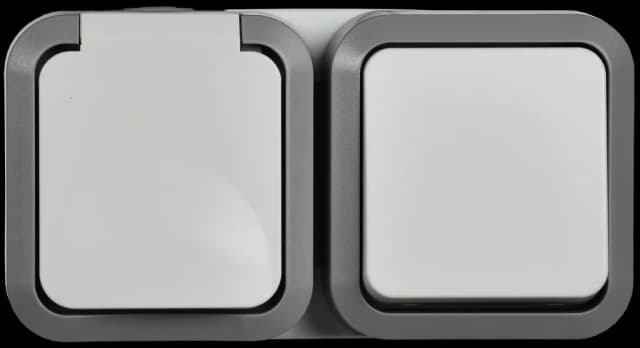 Блок розетка + выключатель IEK TORS TS-G10-6-55-V-K41 (серо-белый)