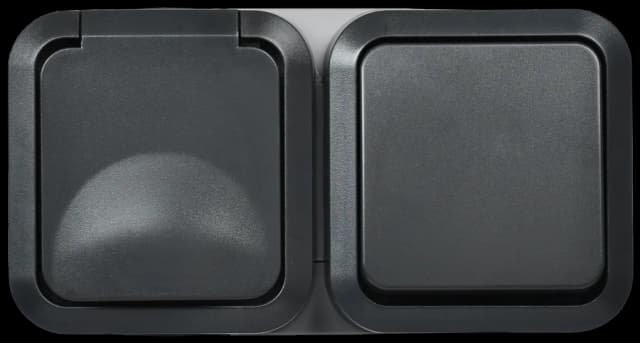 Блок розетка + выключатель IEK TORS TS-G10-6-55-V-K53 (графит)