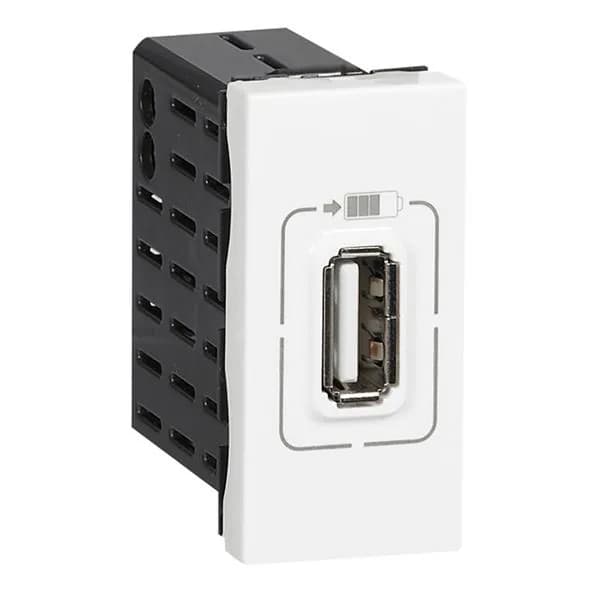 Розетка 1xUSB Legrand Mosaic 077591 (белый)