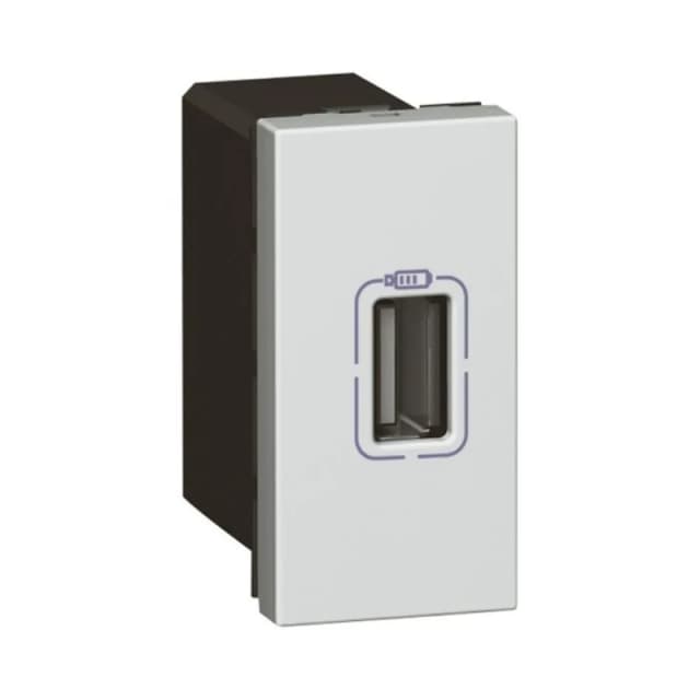 Розетка 1xUSB Legrand Mosaic 079391 (алюминий)