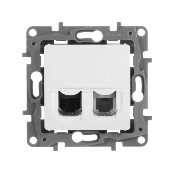 Розетка компьютерная RJ45 + RJ11 кат.5e Legrand Etika 672252 (белый), фото 2