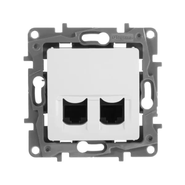 Розетка двойная компьютерная RJ45 кат.5e Legrand Etika 672255 (белый), фото 2