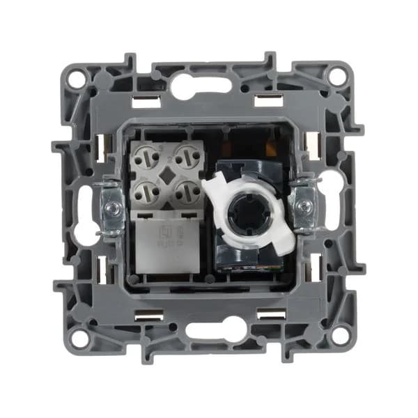 Розетка компьютерная RJ45 + RJ11 кат.5e Legrand Etika 672352 (слоновая кость), фото 3