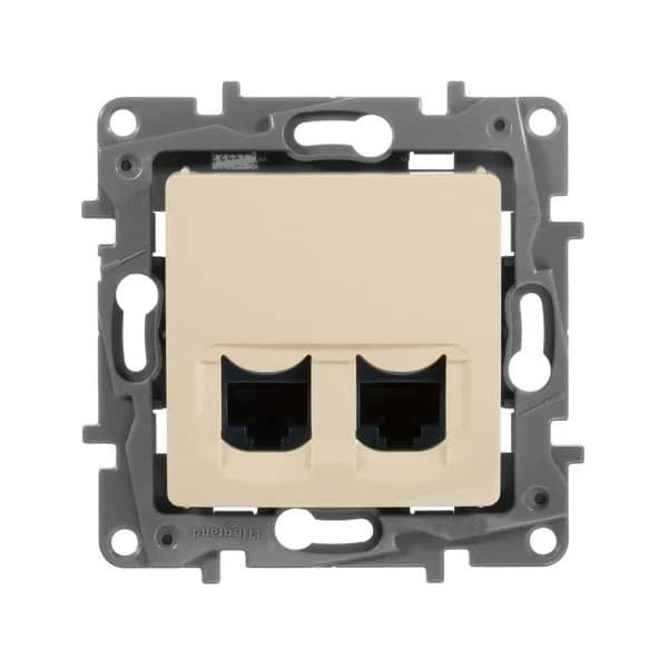 Розетка двойная компьютерная RJ45 кат.5e Legrand Etika 672355 (слоновая кость), фото 2