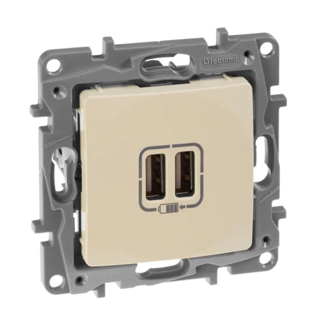 Розетка 2xUSB Legrand Etika 672394 (слоновая кость)