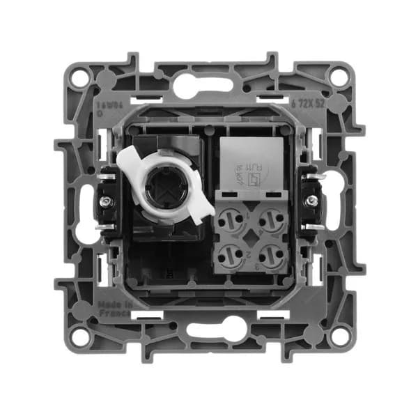 Розетка компьютерная RJ45 + RJ11 кат.5e Legrand Etika 672452 (алюминий), фото 3