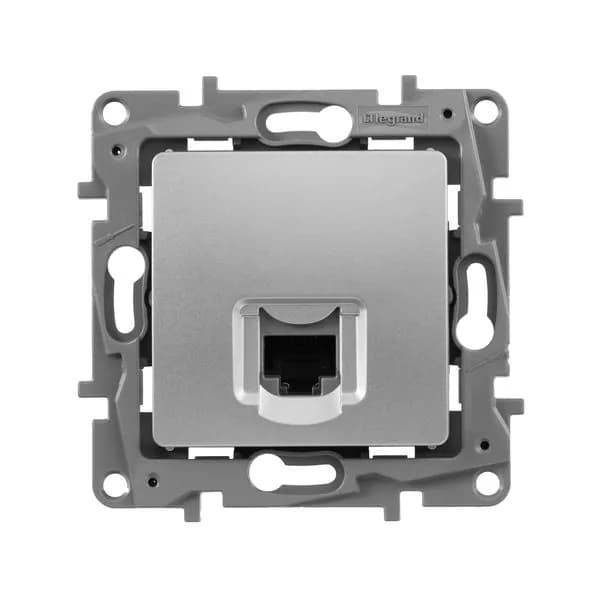 Розетка компьютерная RJ45 кат.6 Legrand Etika 672453 (алюминий), фото 2