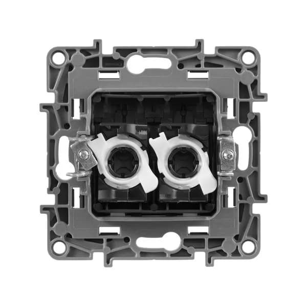 Розетка двойная компьютерная RJ45 кат.5e Legrand Etika 672455 (алюминий), фото 3