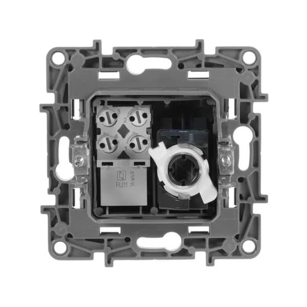Розетка компьютерная RJ45 + RJ11 кат.5e Legrand Etika 672652 (антрацит), фото 3